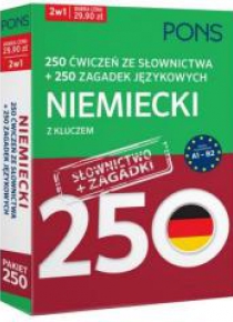 250 ćwiczeń/250 zagadek słownictwo. Niemiecki 2w1