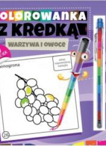 Kolorowanka z kredką - Warzywa i owoce