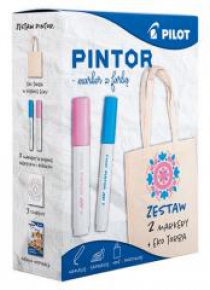 Marker Pintor zestaw różowy i nieb. + torba PILOT
