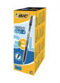 Pióro żelowe Cristal Gel + czarny (20szt) BIC