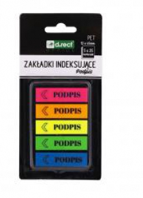 Zakładki indeksujące 12x45mm Podpis D.RECT
