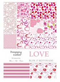Blok A4/15 z motywami Love 80g HAPPY COLOR