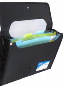 Teczka A4 z 6 przekładkami V-file czarna STRIGO