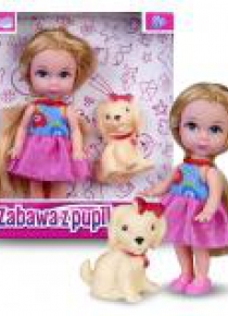Lalka Natalia dziewczynka z pieskiem
