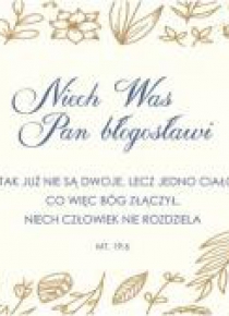 A Kartka Składana Ślub - Niech Was Pan