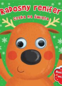 Radosny renifer czeka na święta. Ruchome oczka