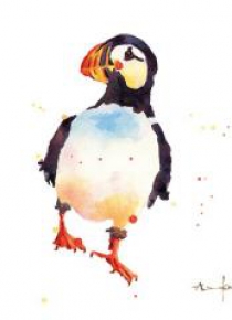 Karnet kwadrat mały z kopertą Puffin Prim