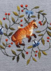 Karnet kwadrat z kopertą Fox and Butterflies