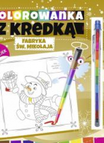 Kolorowanka z kredką. Fabryka Św. Mikołaja