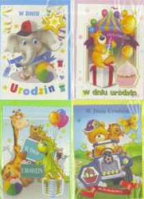 Karnet B6 z elemen. Urodziny dzieci (10szt) MIX