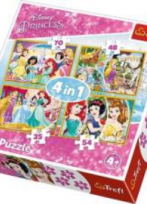 Puzzle 4w1 Radosny dzień księżniczek TREFL