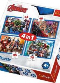 Puzzle 4w1 Nieustraszeni Avengersi TREFL