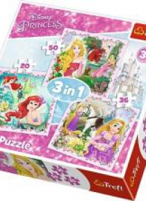 Puzzle 3w1 Roszpunka, Aurora i Arielka TREFL