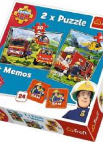 Puzzle 2w1 + memos Strażacy w akcji TREFL
