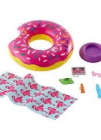 Barbie. Zestaw ogrodowy akcesoria basenowe FXG38