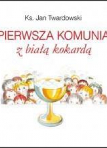 Pierwsza komunia z białą kokardą Twardowski