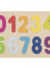 Drewniane puzzle Cyferki pastelowe
