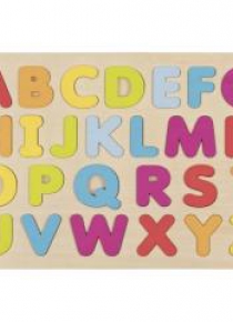 Drewniane puzzle Literki pastelowe