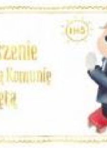 Zaproszenie - Komunia chłopiec złoty (10 szt.)
