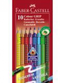 Kredki Grip z gumką 10 kolorów FABER CASTELL