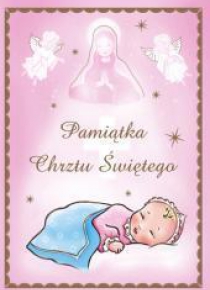 Pamiątka chrztu św. - różowa