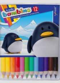 Kredki w oprawie drewnianej 12 kolorów BAMBINO