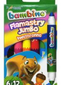Flamastry dwustronne Jumbo 6/12 kolorów BAMBINO