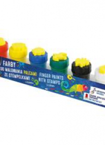 Farby do malowania palcami ze stemplami 6szt KIDEA