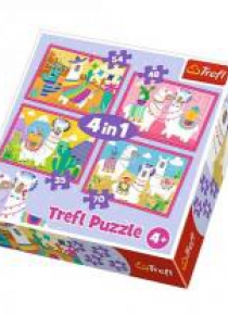 Puzzle 4w1 Lamy na wakacjach TREFL