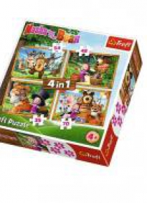 Puzzle 4w1 Leśne przygody Maszy TREFL