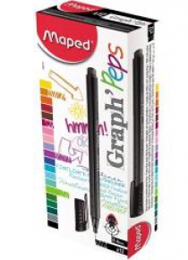 Cienkopis Graph Peps czarny (12szt) MAPED