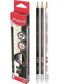 Ołówek z gumką Blackpeps HB  (12szt) MAPED