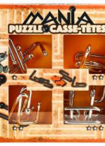 Łamigłówki metalowe 4szt Puzzle mania pomarańcz G3
