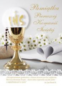 Pamiątka Pierwszej Komunii Św. (kielich, biblia)