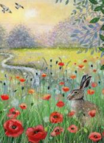Karnet kwadrat z kopertą Hare and Poppies