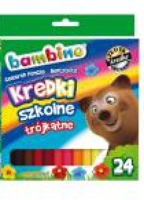 Kredki trójkątne 24 kolory BAMBINO