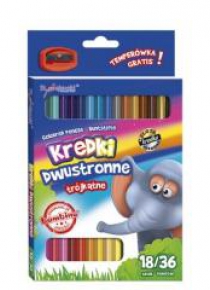Kredki trójkątne dwustronne 18/36 kolorów BAMBINO
