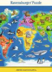 Puzzle 30 Mapa Świata zwierząt