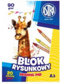 Blok rysunkowy A3/20K 90g (10szt) ASTRA