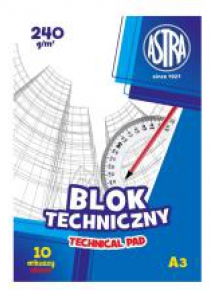Blok techniczny A3/10K 240g (10szt) ASTRA