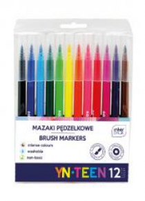 Mazaki pędzelkowe 12 kolorów YN TEEN
