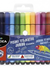 Pisaki trójkątne Jumbo 12 kolorów KIDEA