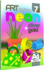 Blok kartonów kolorowych A4/7K neon 250g