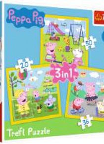 Puzzle 3w1 Wesoły dzień Peppy TREFL