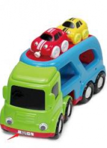 Mówiące auto z lawetą niebieskie