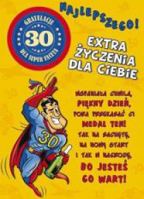Karnet Party naklejany B6+koperta Urodziny 30 wz06
