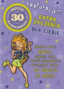 Karnet Party naklejany B6+koperta Urodziny 30 wz08
