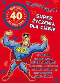 Karnet Party naklejany B6+koperta Urodziny 40 wz05
