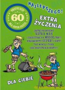 Karnet Party naklejany B6+koperta Urodziny 60 wz04