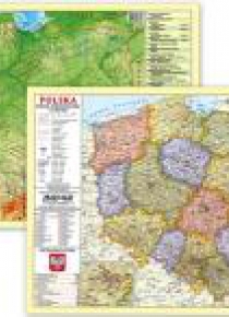 Podkładka na biurko - Mapa fizyczno-admini. Polska